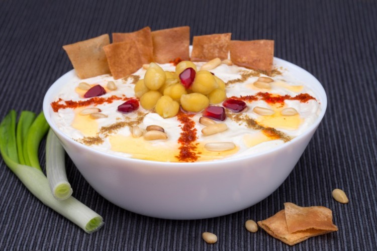 فتة حمص (حمص مسلوق,لبن الفتة,خبز محمص)
